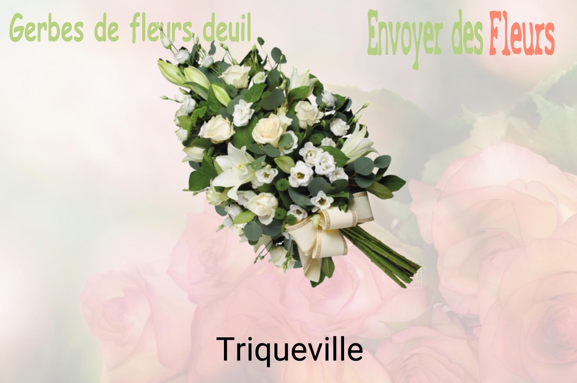 Gerbe de fleurs de deuil livrée à Triqueville